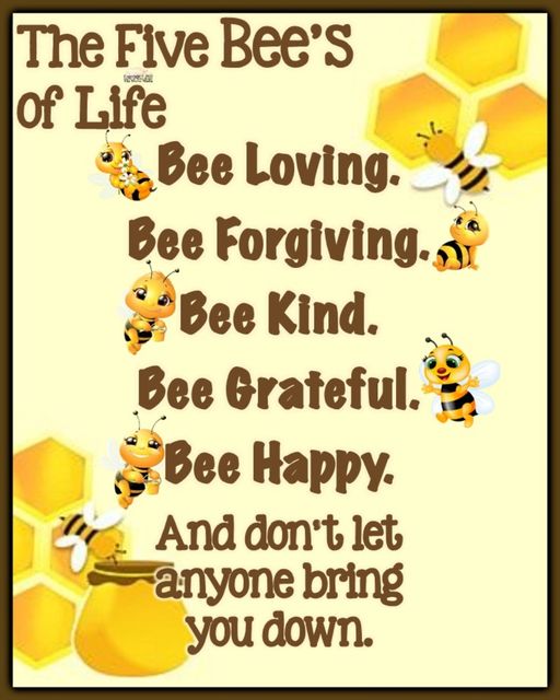 Follow the Five Bees!! #Bees #Loving #Happy #Kind #Grateful #Forgiving